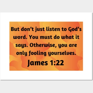 Bible Verse James 1:22 Posters and Art